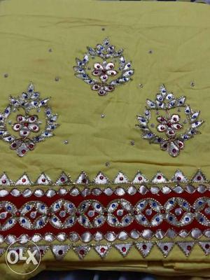 Rajputi cotton jod with gota patti work