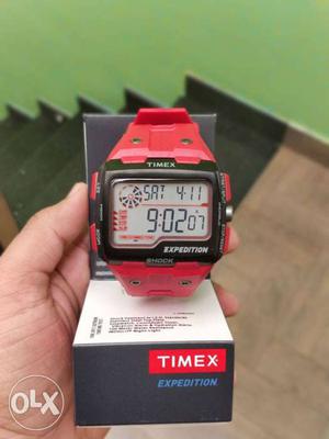 Red And Black Casio Digital Watch With Box