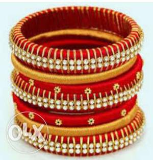 Silk thread bangles set new item