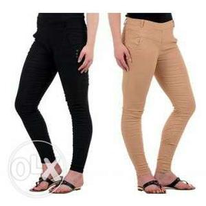 Women's Black And Brown Jeans