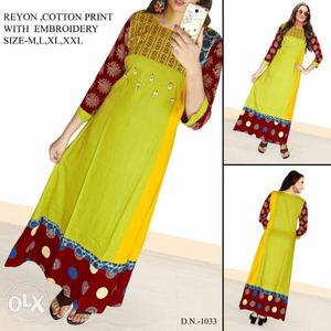Yellow And Red Anarkali Traditional Dress Collage