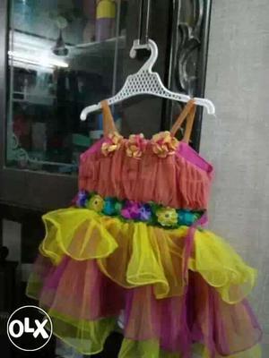 A multi color baby frock for 1yr baby in very
