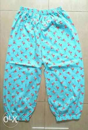 Baby's Blue And Pink Floral Pajama