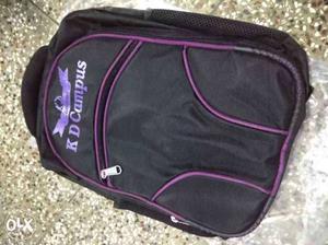 Black And Purple KD Campus Backpack