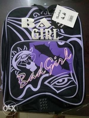 Black And White Bad Girl Backpack