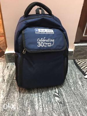 Blue And Black Blue Star-printed Backpack