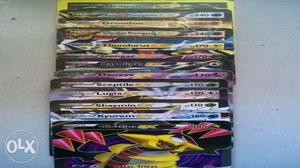 Genuine Pokémon trading cards with 13EX and normal