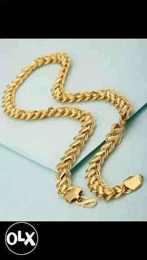 Gold-colored Chain Link Necklace With Lobster Lock