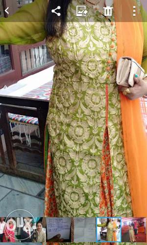 Green And Orange Sari Dress