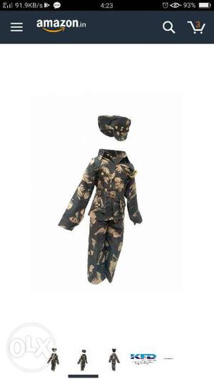 Military style fancy dress for 3 to 4 yrs old boy