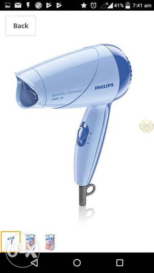 Philips White And Blue Conair Hair Dryer