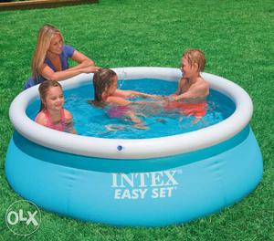 Teal And White Inflatable Pool