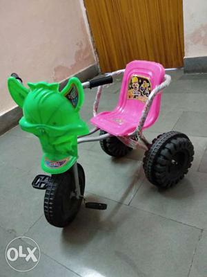 Toddler's Pink And Green Trike
