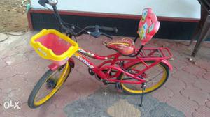 Toddler's Pink And Yellow Bicycle