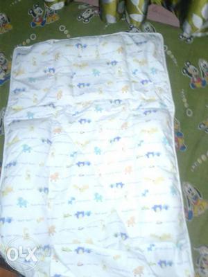 White And Blue Animal Printed baby bed
