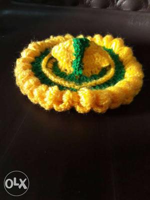 Yellow And Green Knit Textile
