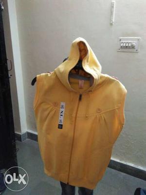 Yellow Zip-up Hooded Vest