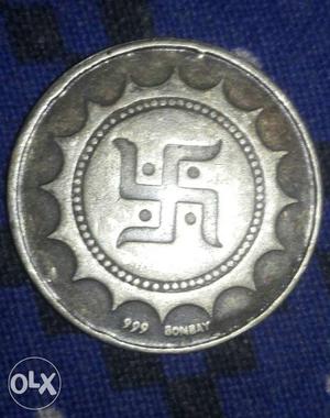 999 Round Silver-colored Bonbay Coin