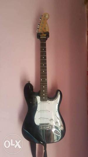 Black Stratocaster-styled Electric Guitar