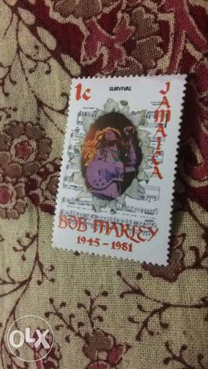Bob marley postal stamps 1c,2c,3c unused