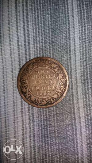  One quarter anna coin. George Vi king emperor Indian
