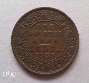Quarter anna coin - set of 3 coins