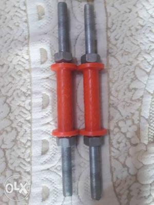 Red-and-grey Dumbbell Handles