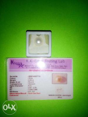 South Sea Pearl 6.96 carat weight with lab report