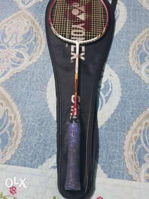White, Red, And Purple Badminton Racket With Case