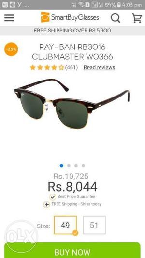 5 month old Ray Ban RB  clubmaster wo366 but