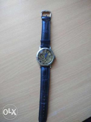 Automatic Watch.. With Black Leather Strap