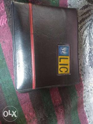 Black LIC Leather Bi-fold Wallet