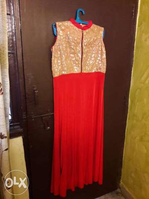 Long red color gown for sale