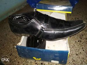 Pair Of Black Loafers With Box