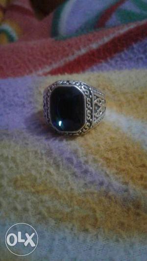 Silver-colored Cabochon Ring