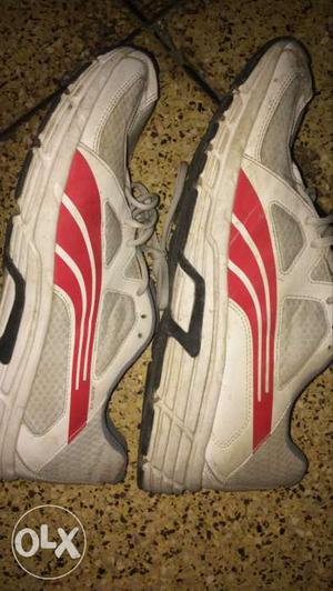 White-and-red Running Shoes