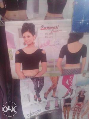 Women's Black Sanmati Crop Top