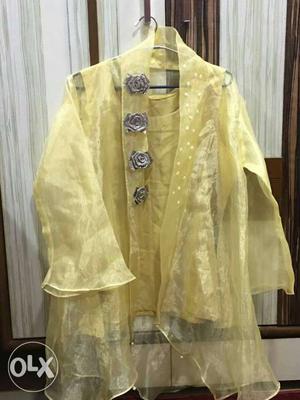 Yellow Mesh Traditional Dress