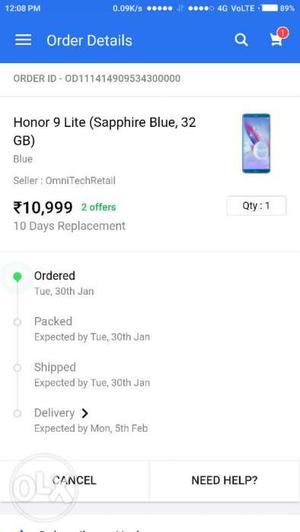 Honor 9 lite 3gb ram Sealed peace cll me at