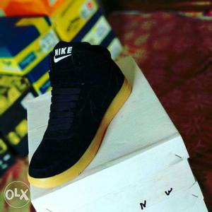 Black And Brown Nike High-top Sneaker