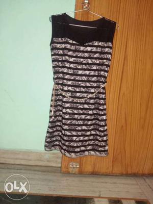 Black And White Striped Sleeveless Dress