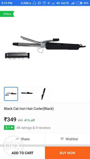 Black Cat Iron Hair Curler