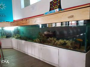 Brown Wood-framed Fish Tank
