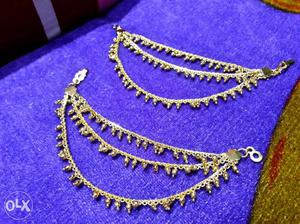Gold coloured fancy ear chains