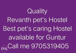 Good quality pets Hostel available