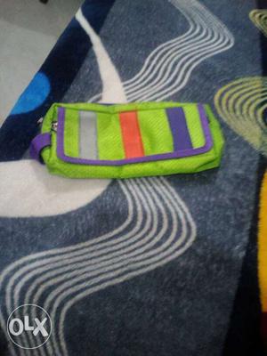 Green, Gray, And Purple Pouch