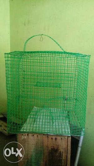 Green Metal Wire Cage