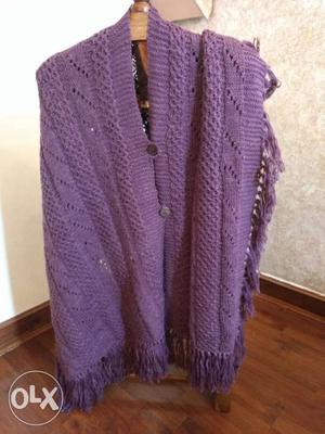 Knitted Stole cape, brand new, never worn. wine