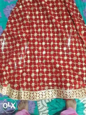 Lahnga with chunri and blouse red colour