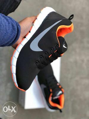 Orange-black-and-white Nike Low-top Sneakers
